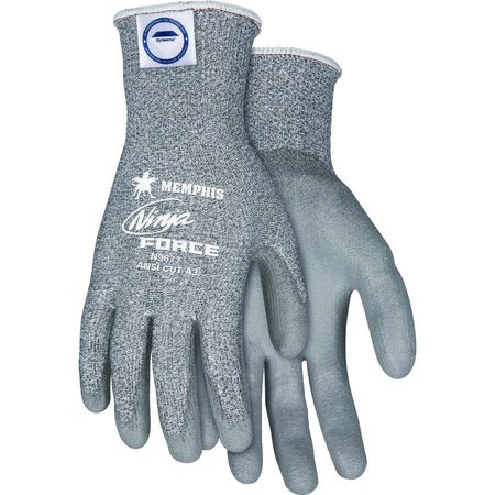 MCR SAFETY Technical Cool Gloves, Small, Poly Coating, 13 Gauge, Gray MCSCRWN9677S